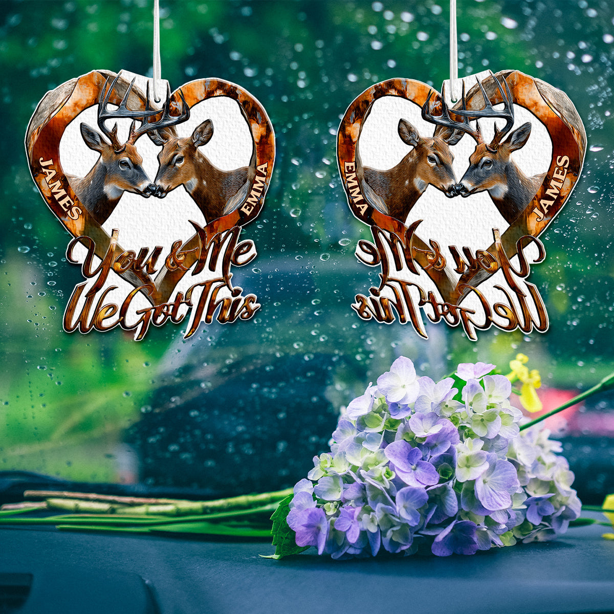 You & Me We Got This - Personalized Hunting Shaped Air Freshener