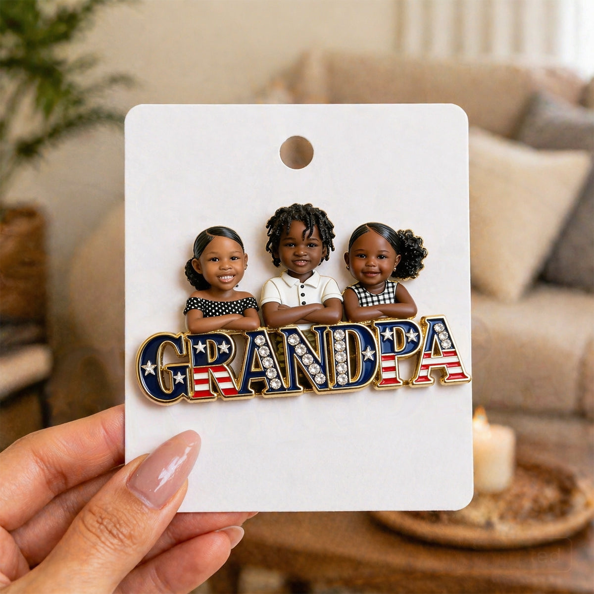 Patrotic Dad - Personalized Father 3D Embossed Enamel Pin