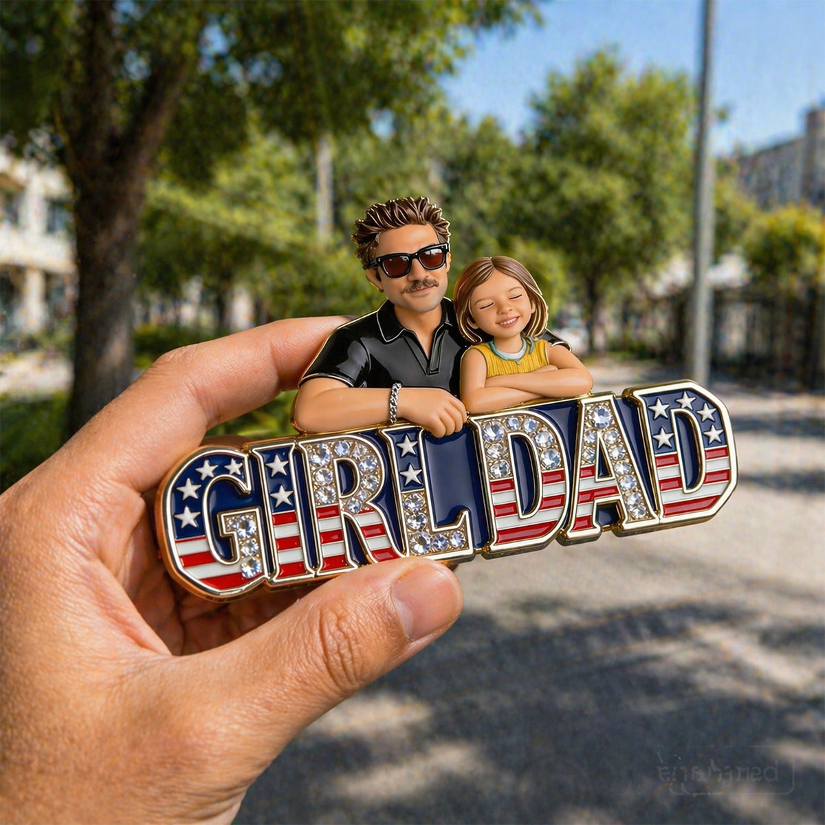 Patrotic Dad - Personalized Father 3D Embossed Enamel Pin