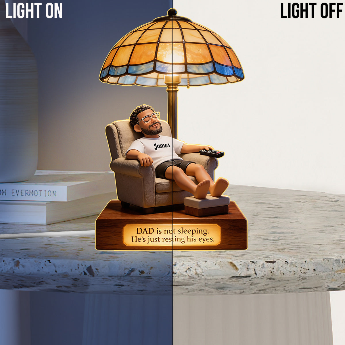 Resting My Eyes - Personalized Father Acrylic LED Night Light