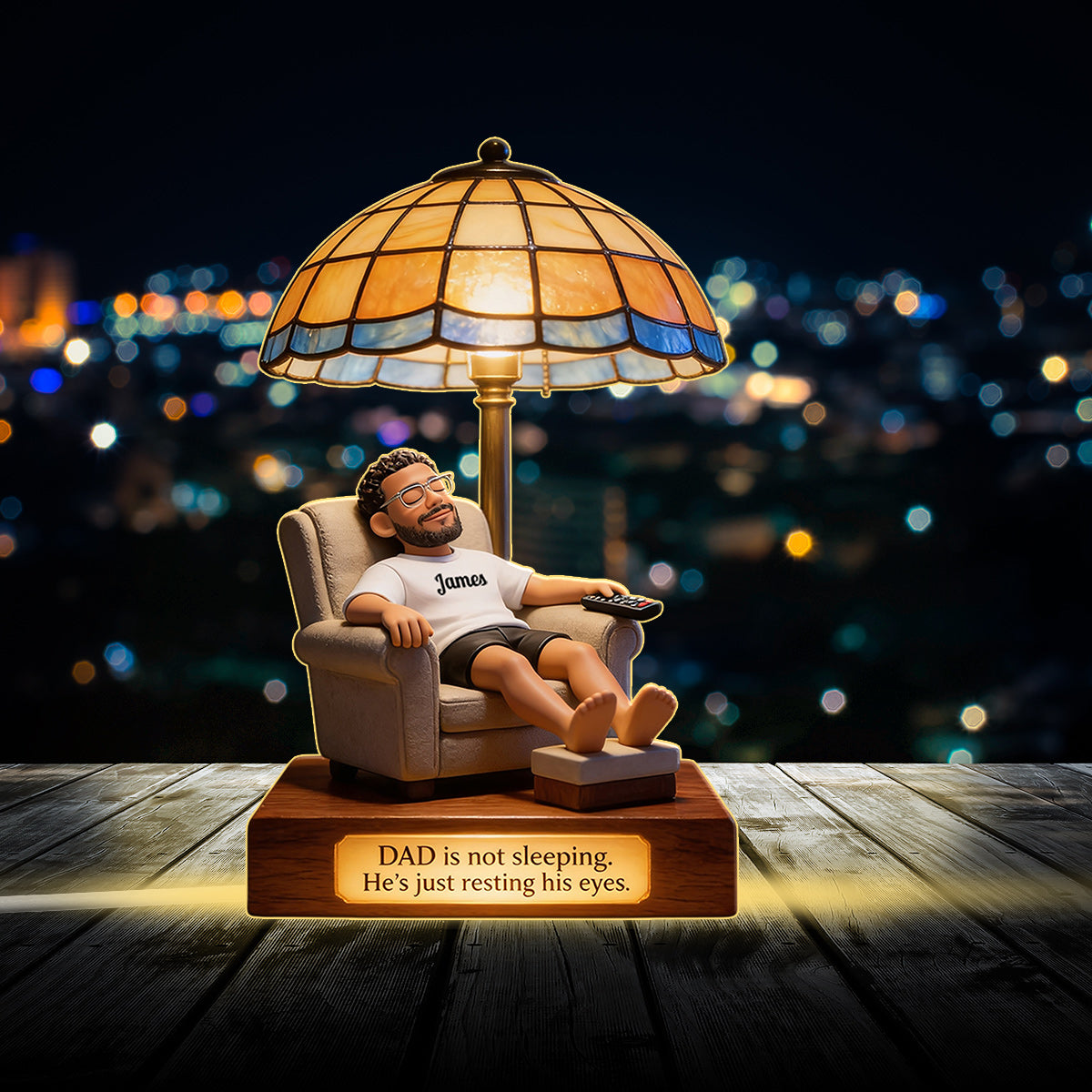 Resting My Eyes - Personalized Father Acrylic LED Night Light