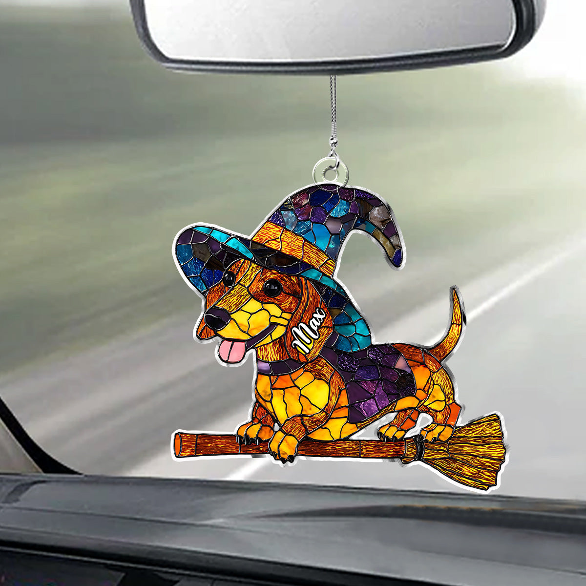 Spooky Halloween - Personalized Dog Custom Shaped Car Ornament