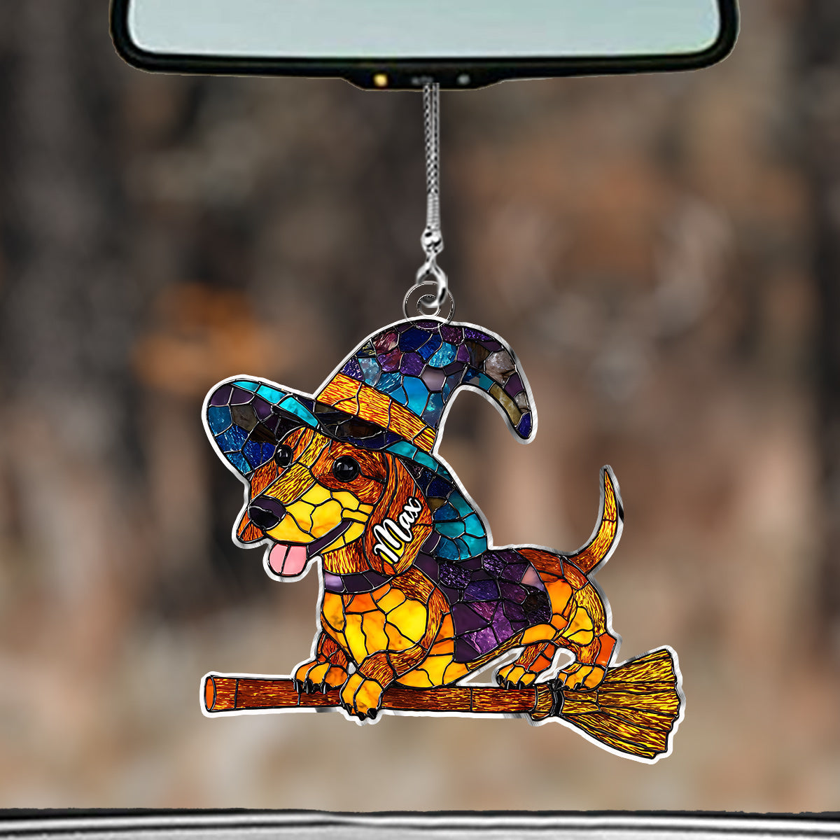 Spooky Halloween - Personalized Dog Custom Shaped Car Ornament