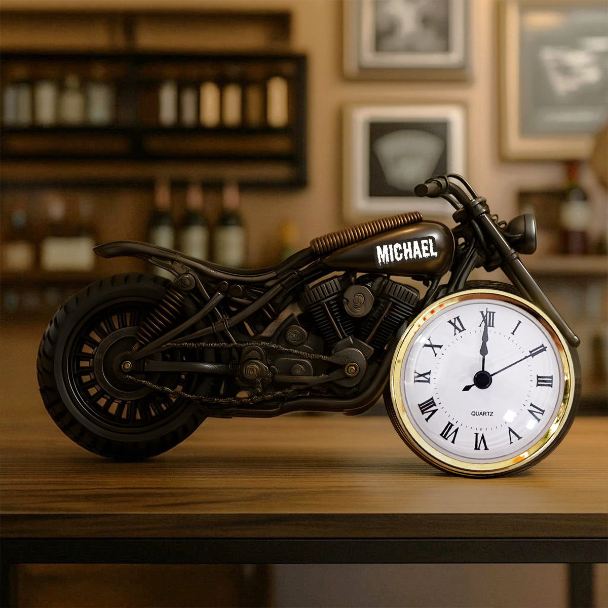 Time to Ride - Personalized Biker Acrylic Clock Plaque