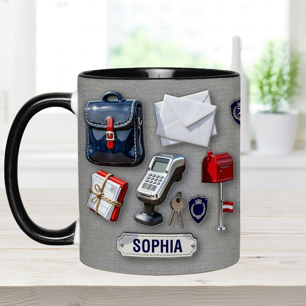 World Okayest Postal Worker - Personalized Postal Worker Accent Mug & Coaster