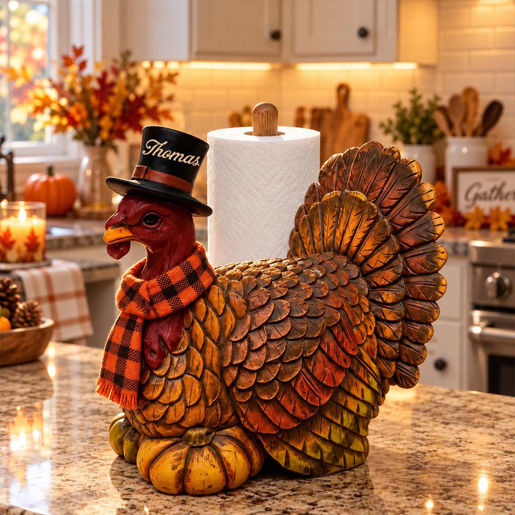 Thanksgiving Turkey Decoration - Personalized Thanksgiving Paper Towel Stand