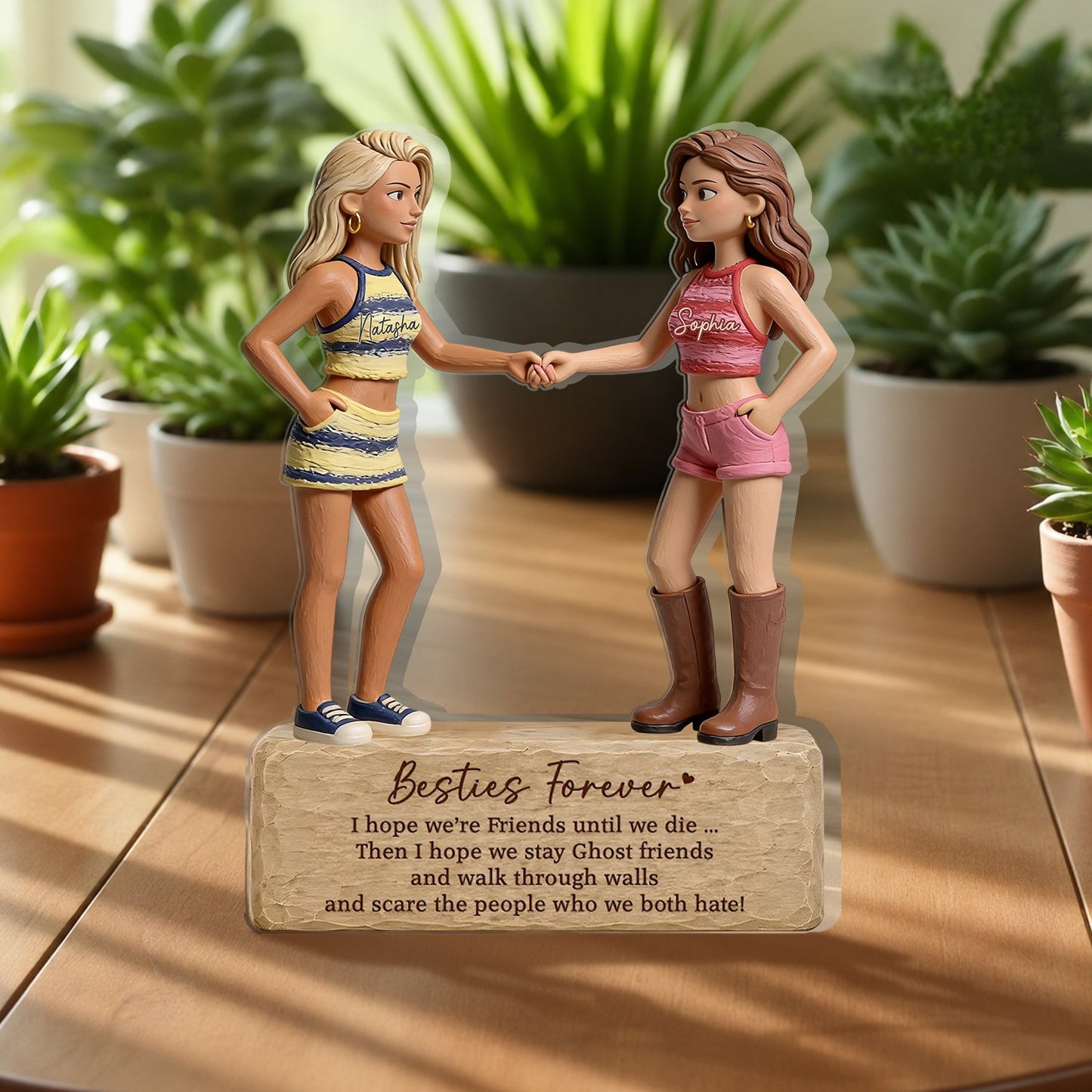 Besties Forever - Personalized Bestie 2-Side Printed Acrylic Plaque