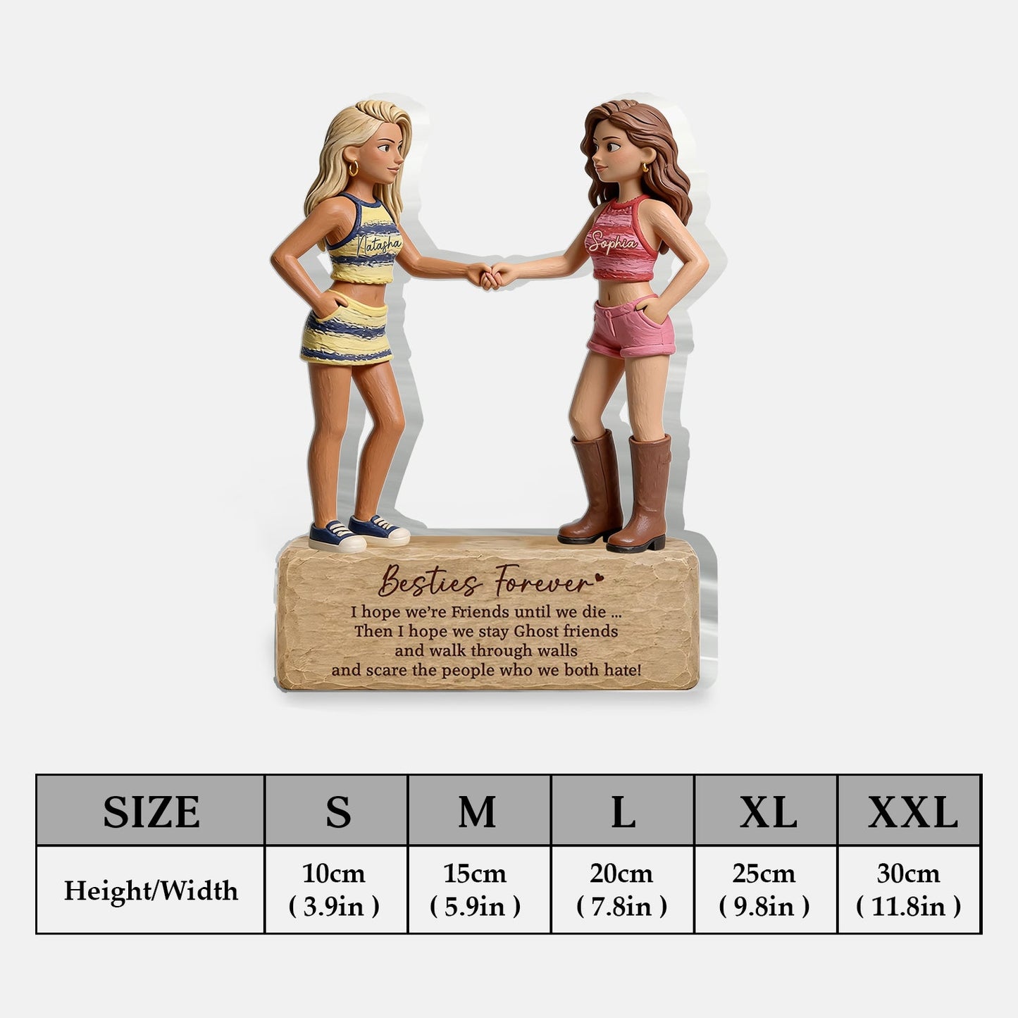 Besties Forever - Personalized Bestie 2-Side Printed Acrylic Plaque