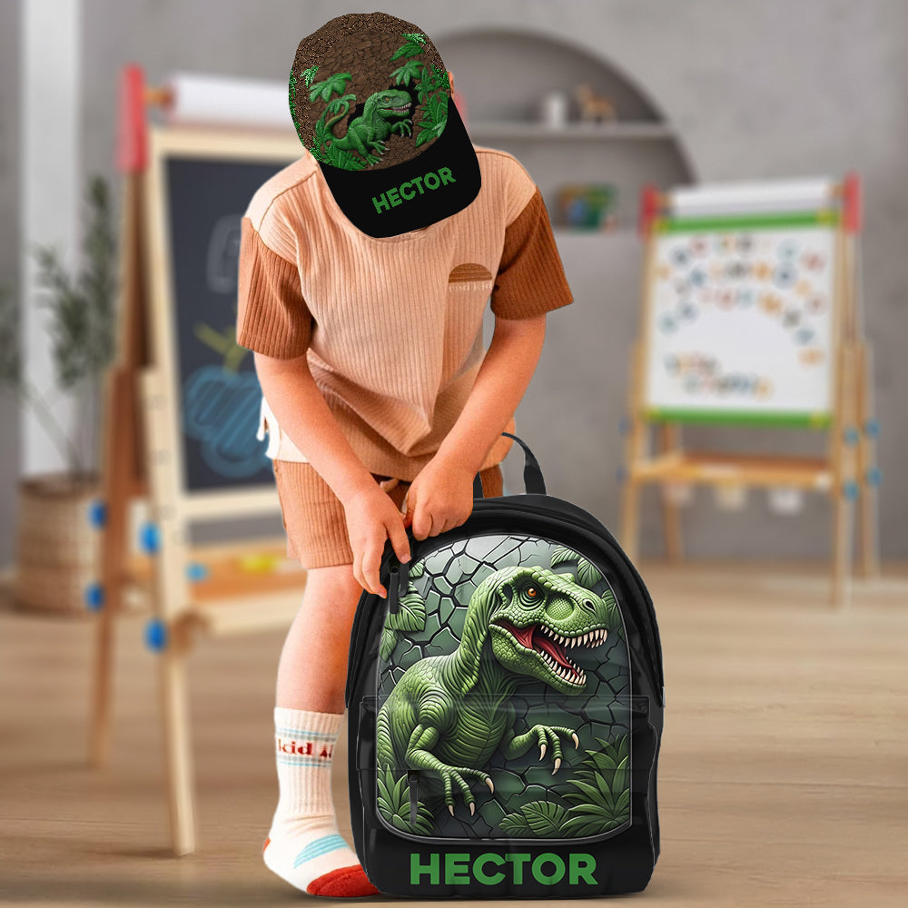 Love Dinosaur - Personalized Kid Classic Cap & Backpack