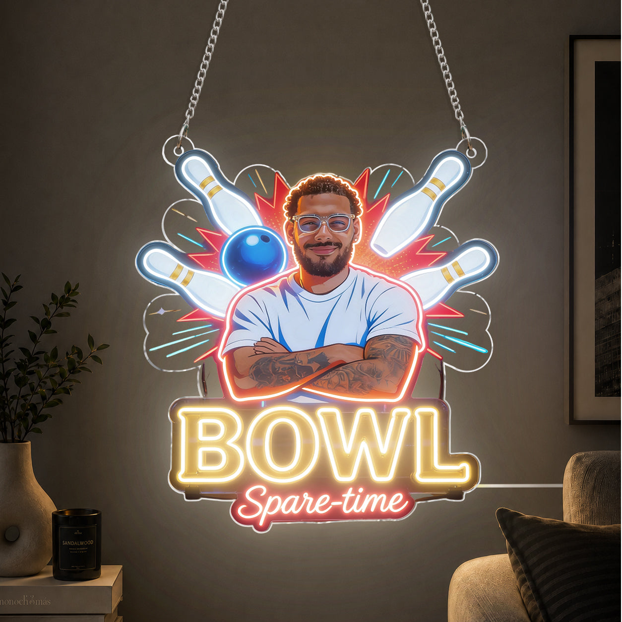 Custom From Any Photo - Personalized Bowling Neon LED Light Sign