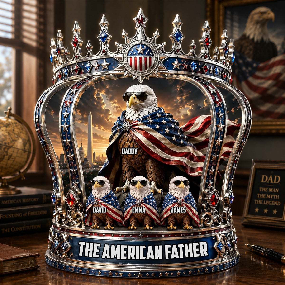 The American Father - Personalized Father Custom Shaped Acrylic Plaque