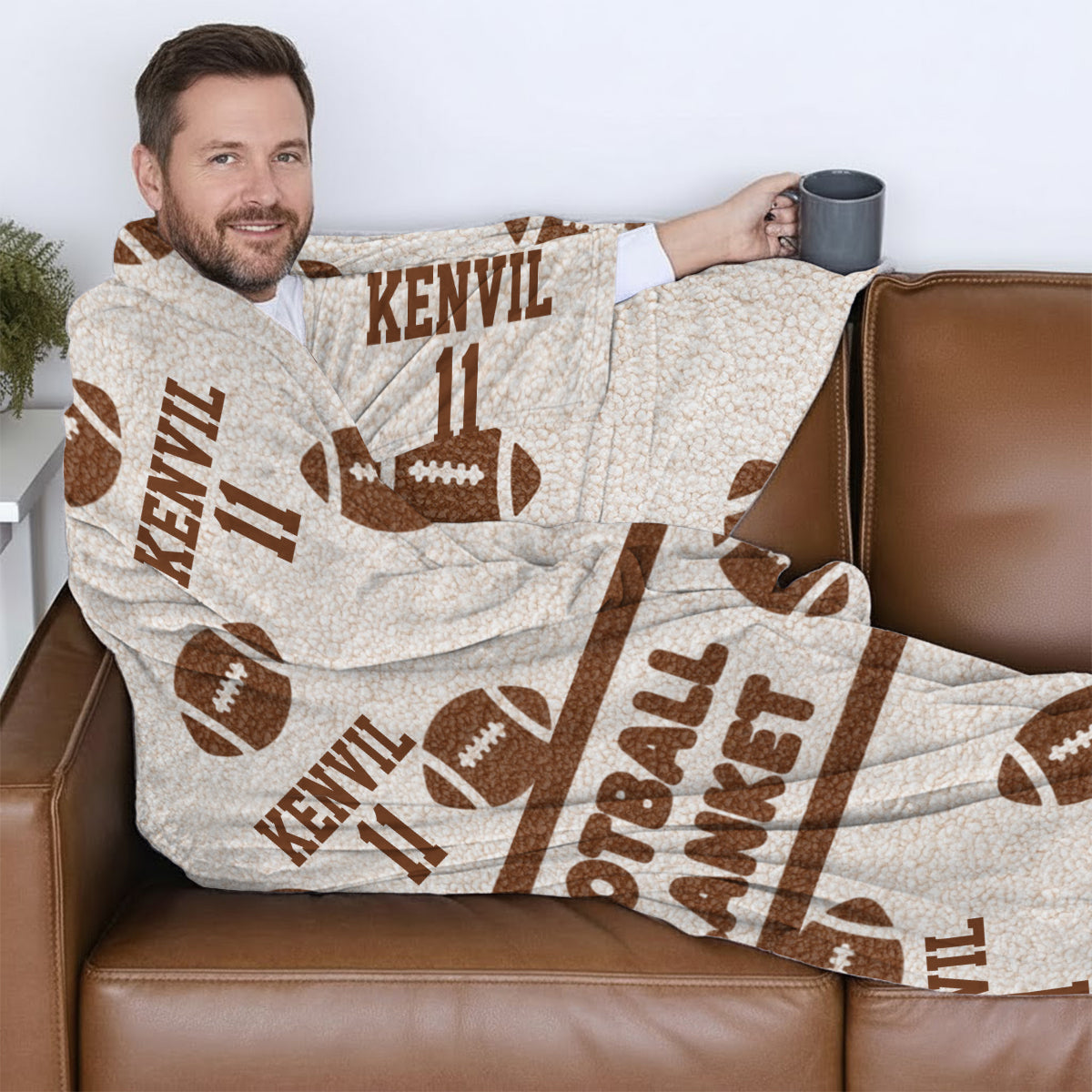 This Is My Football Watching Blanket - Personalized Football Wearable Blanket