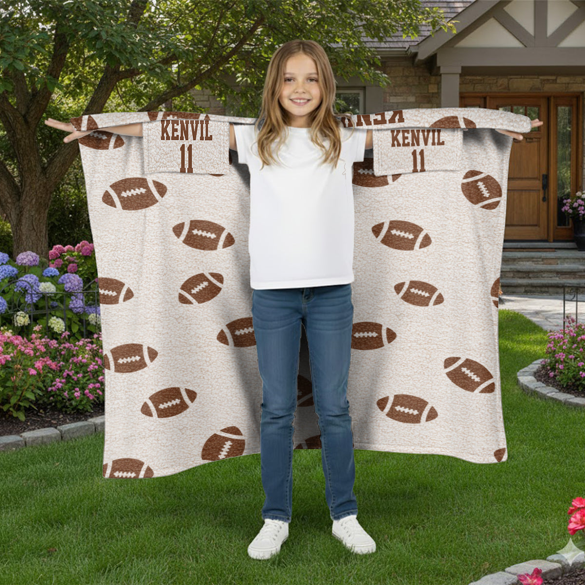 This Is My Football Watching Blanket - Personalized Football Wearable Blanket