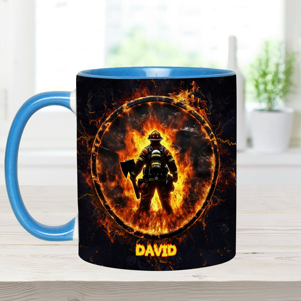Proud Firefighter - Personalized Firefighter Accent Mug