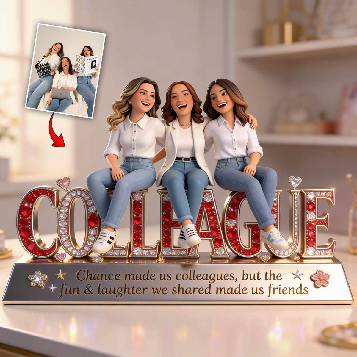 Work Besties - Personalized Colleague Custom Shaped Acrylic Plaque
