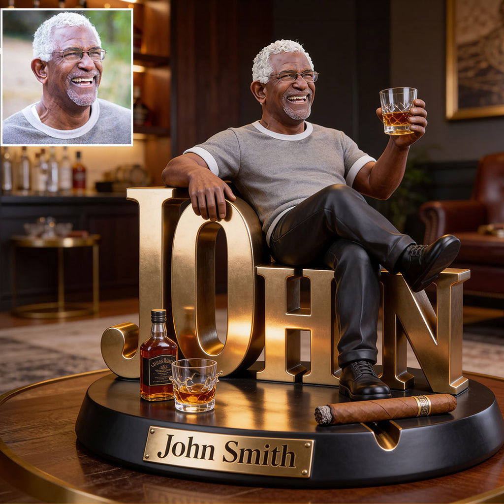 Whiskey And Cigar Lover, Gift for Men - Personalized Whisky Custom Shaped Acrylic Plaque