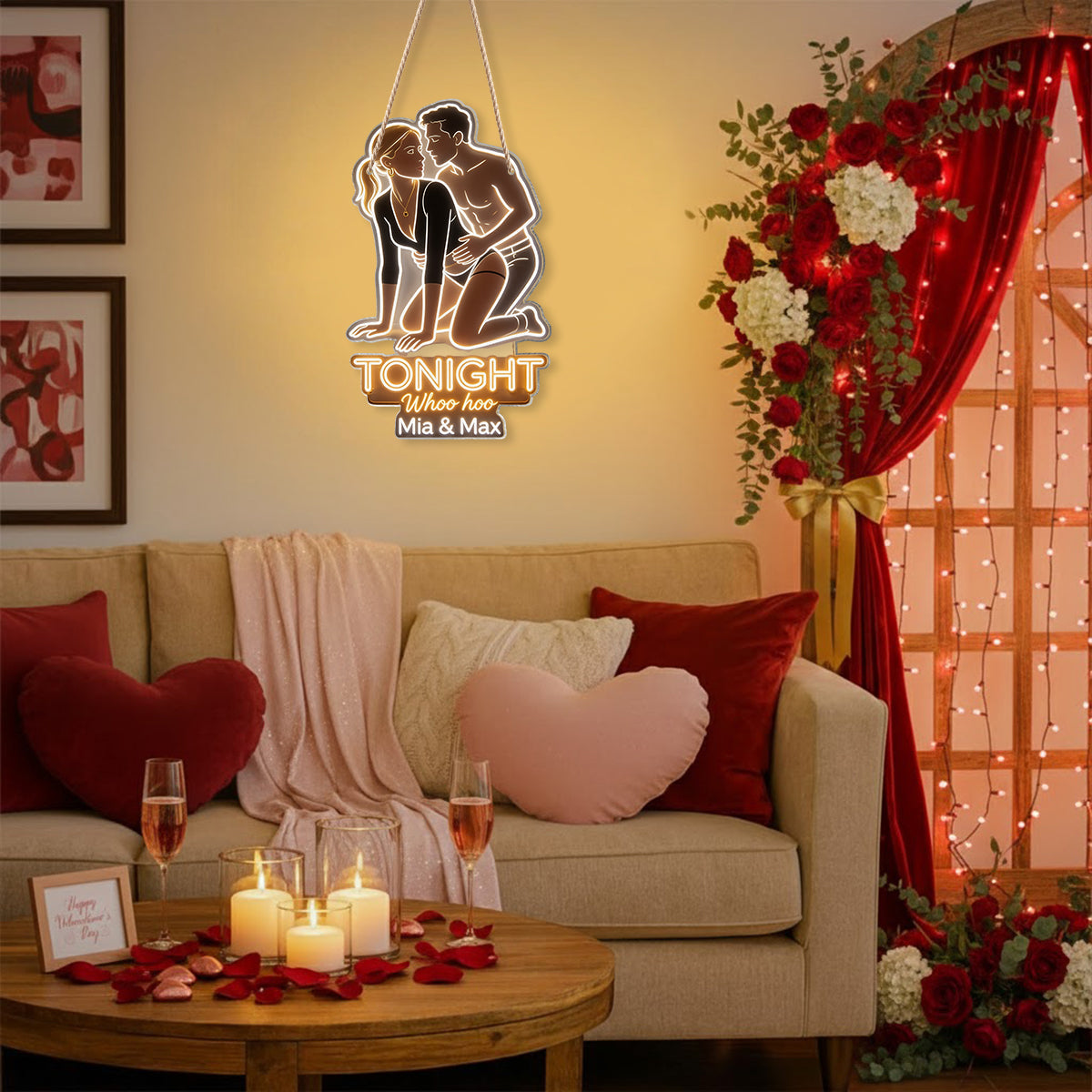 Not Tonight - Spicy Couple LED Light Acrylic Sign