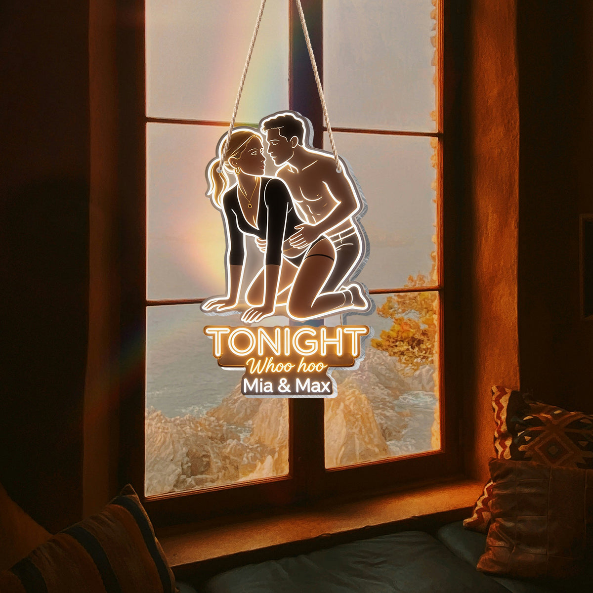 Not Tonight - Spicy Couple LED Light Acrylic Sign