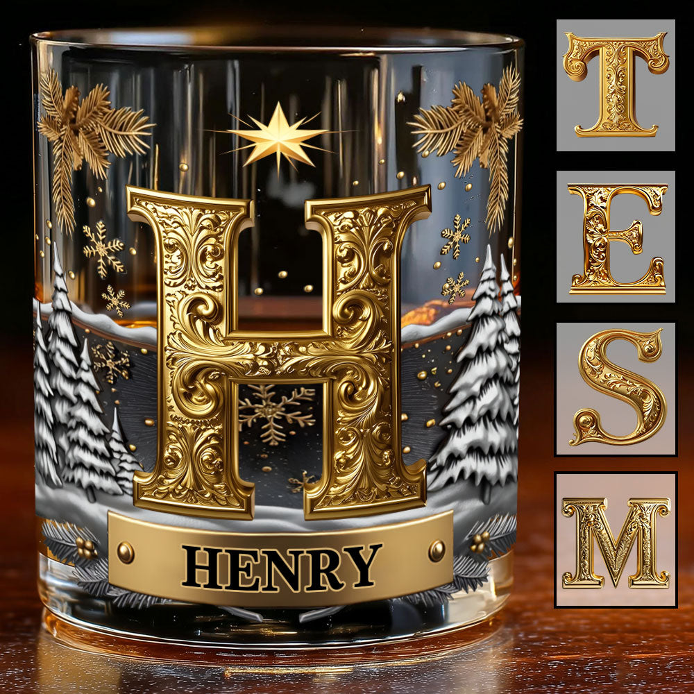 Merry Christmas - Personalized Whisky Whiskey Glass