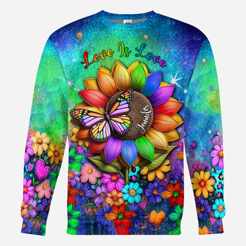 Love Is Love - Personalized LGBT Support All Over Shirt