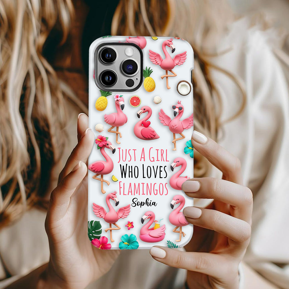 Love Flamingos - Personalized Flamingo Full Print Phone Case