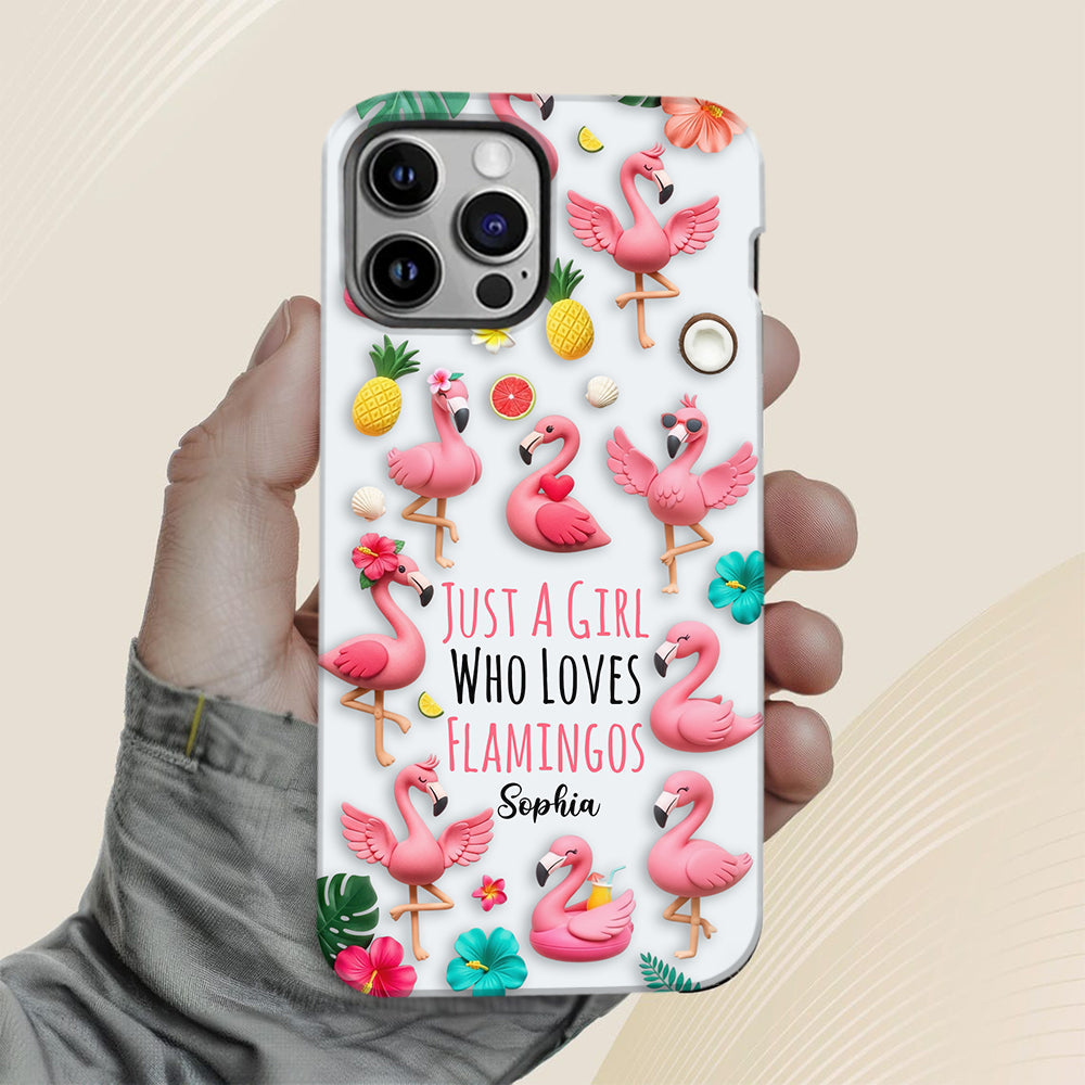 Love Flamingos - Personalized Flamingo Full Print Phone Case
