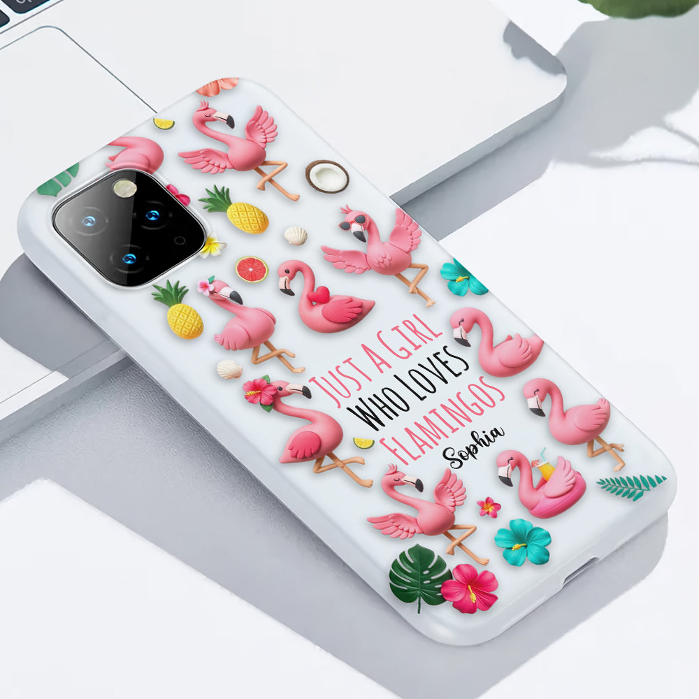Love Flamingos - Personalized Flamingo Full Print Phone Case