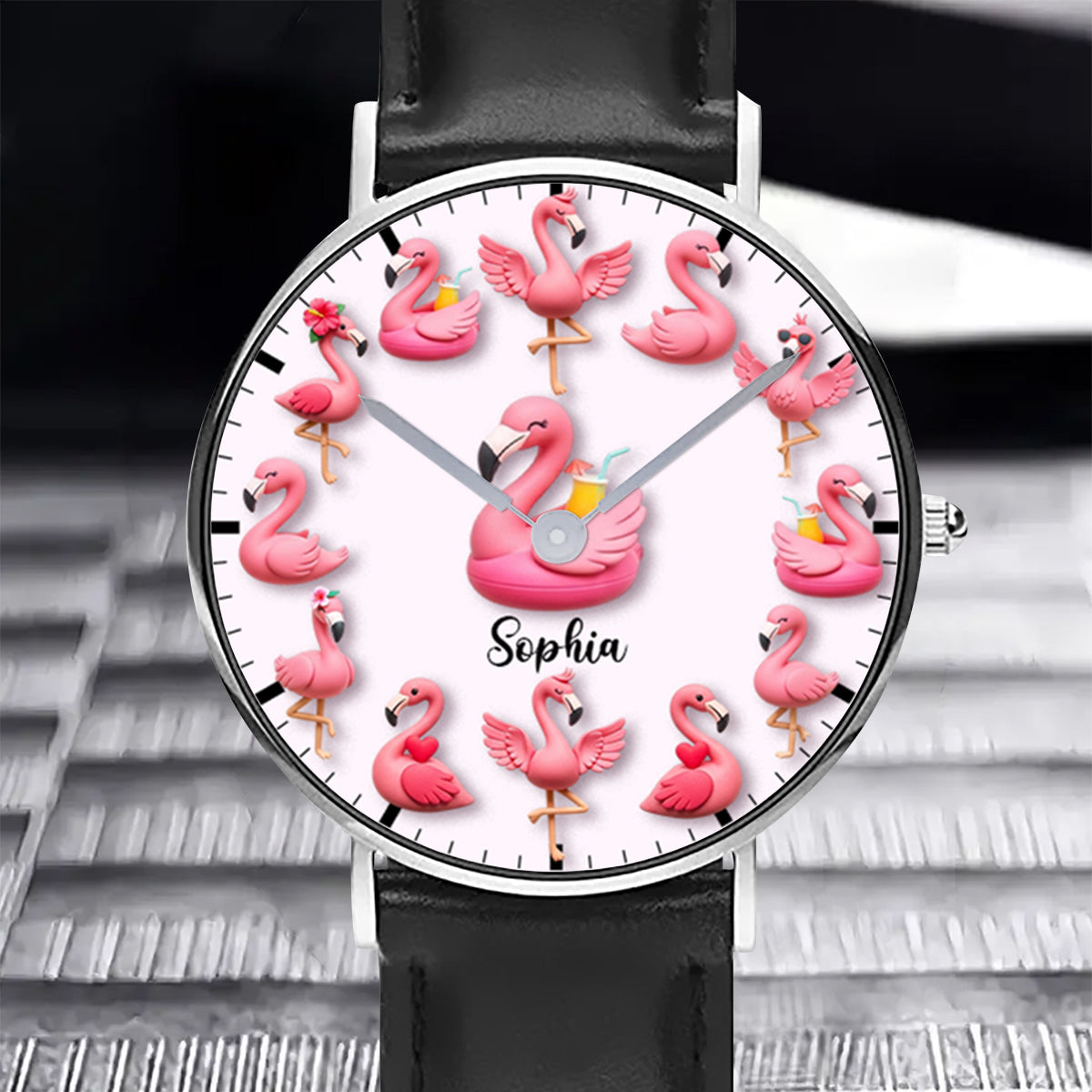 Love Flamingos - Personalized Flamingo Hand Watch