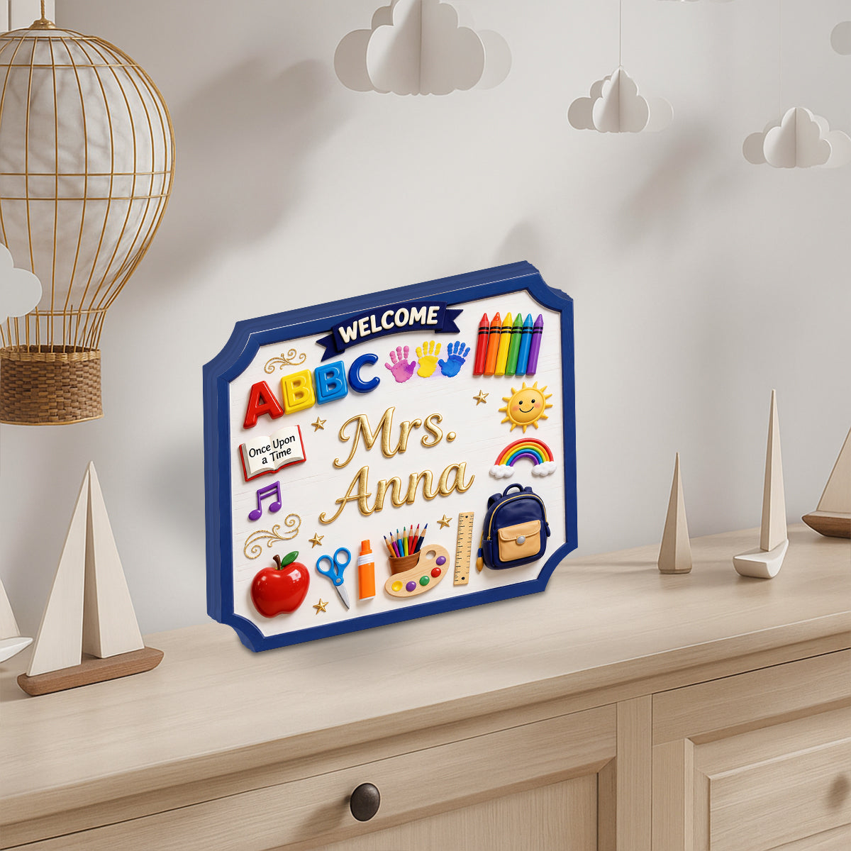 Teacher Gifts - Personalized Teacher Custom Shaped Wood Plaque