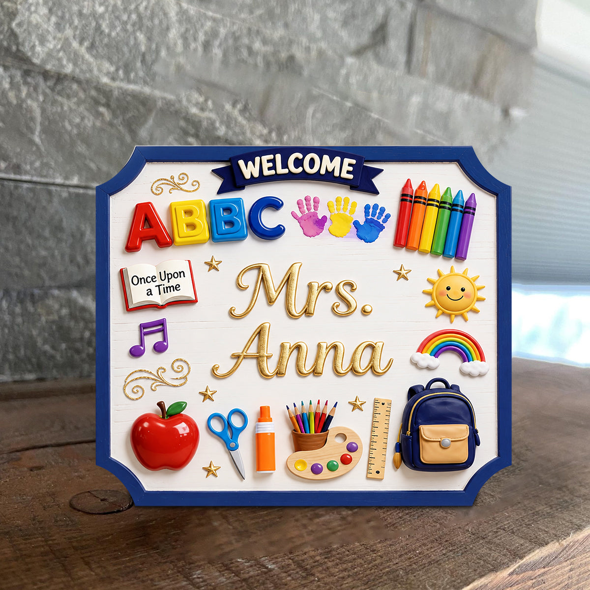 Teacher Gifts - Personalized Teacher Custom Shaped Wood Plaque