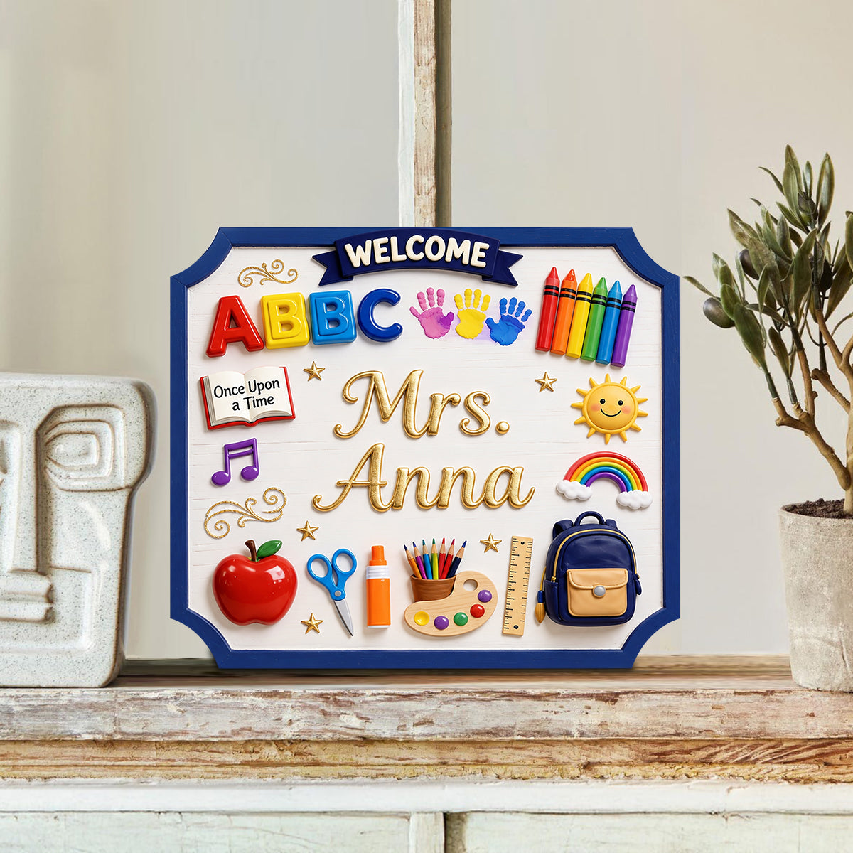 Teacher Gifts - Personalized Teacher Custom Shaped Wood Plaque
