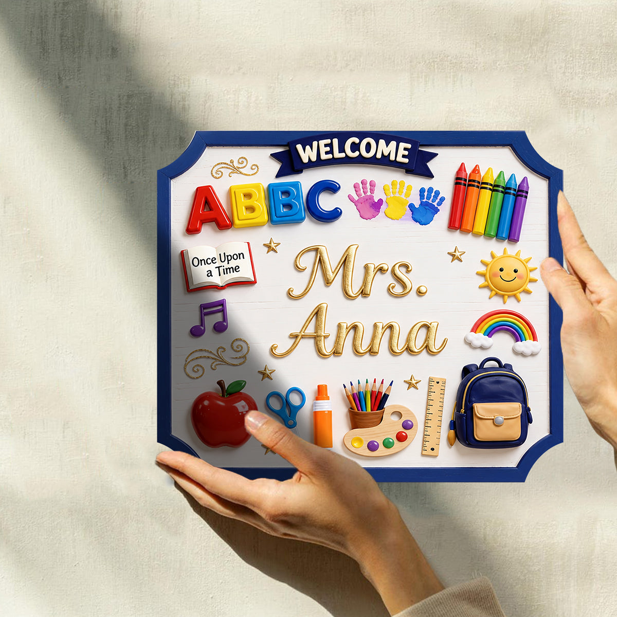 Teacher Gifts - Personalized Teacher Custom Shaped Wood Plaque