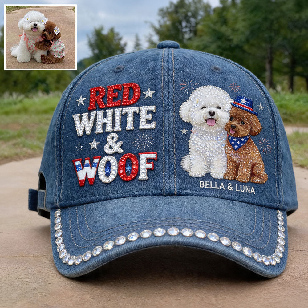 Red, White & Woof - Personalized Dog Classic Cap