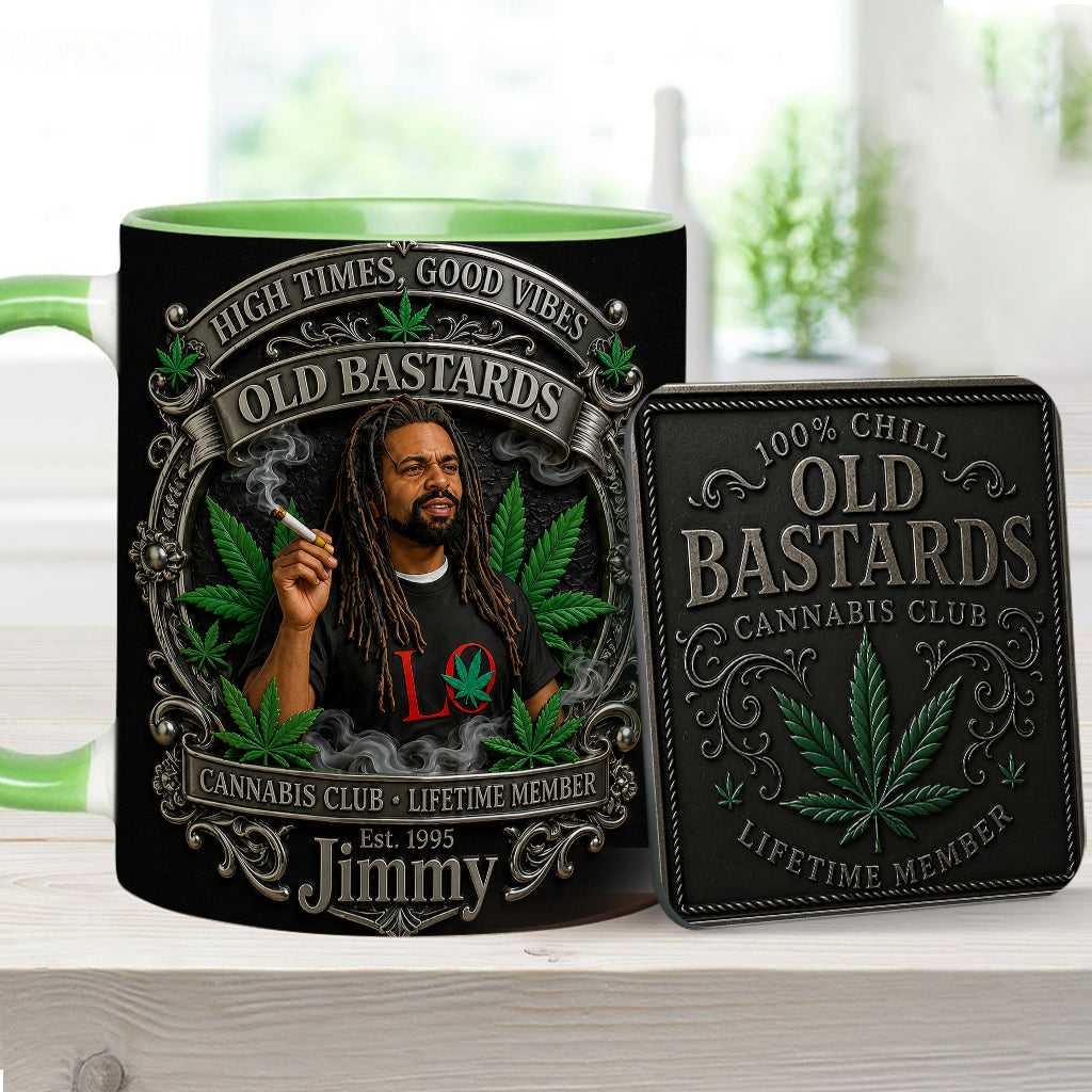Old Bastards Cannabis Club LifeTime Member - Personalized Weed Accent Mug & Coaster