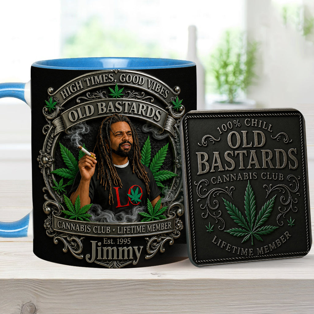 Old Bastards Cannabis Club LifeTime Member - Personalized Weed Accent Mug & Coaster