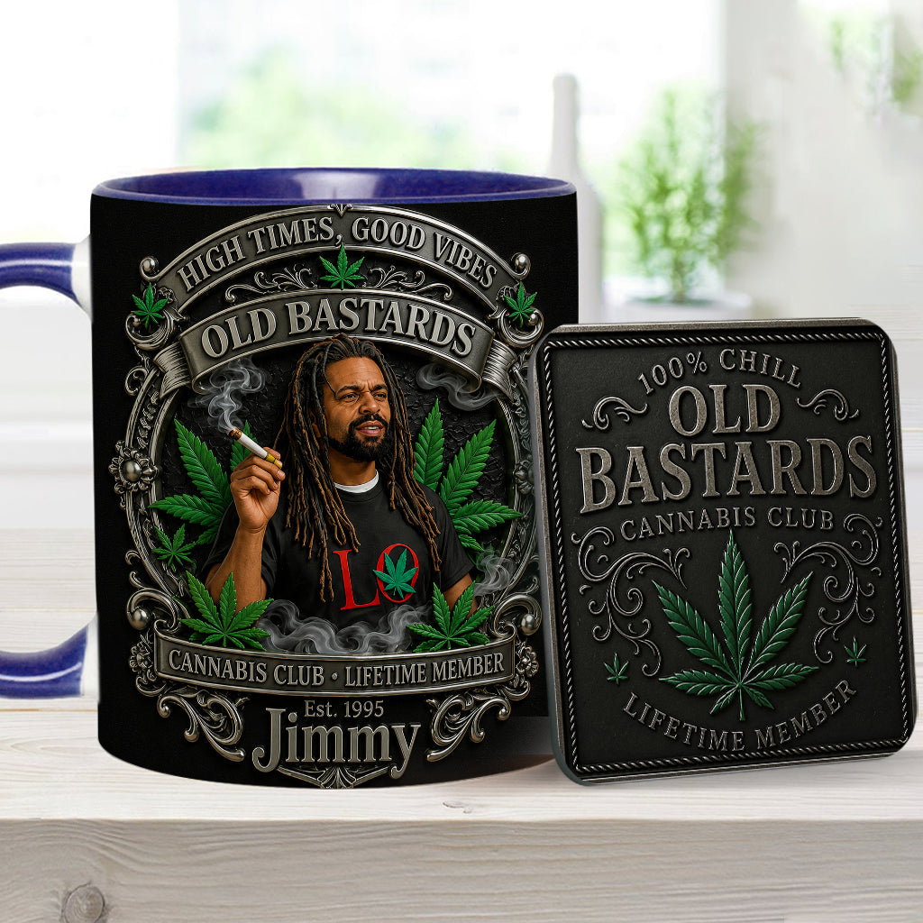 Old Bastards Cannabis Club LifeTime Member - Personalized Weed Accent Mug & Coaster