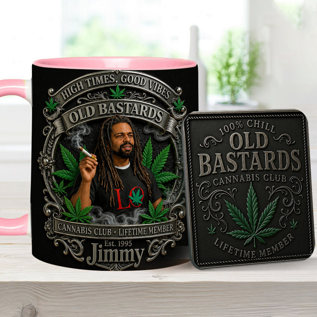 Old Bastards Cannabis Club LifeTime Member - Personalized Weed Accent Mug & Coaster