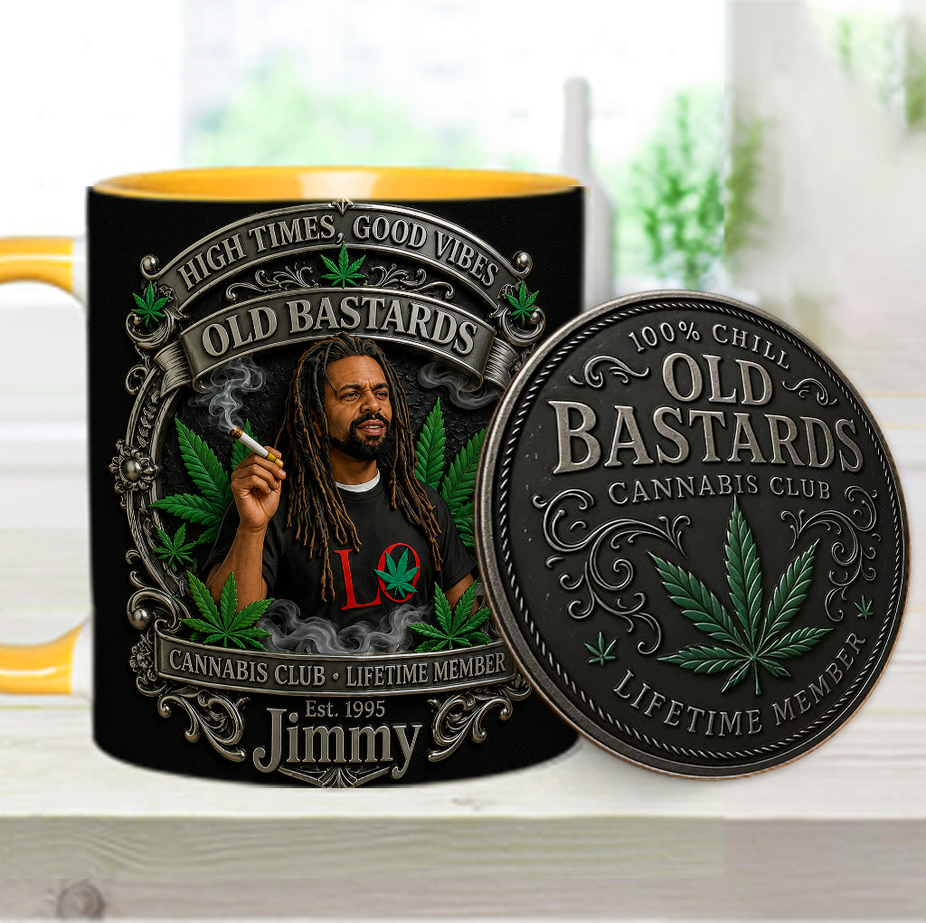 Old Bastards Cannabis Club LifeTime Member - Personalized Weed Accent Mug & Coaster