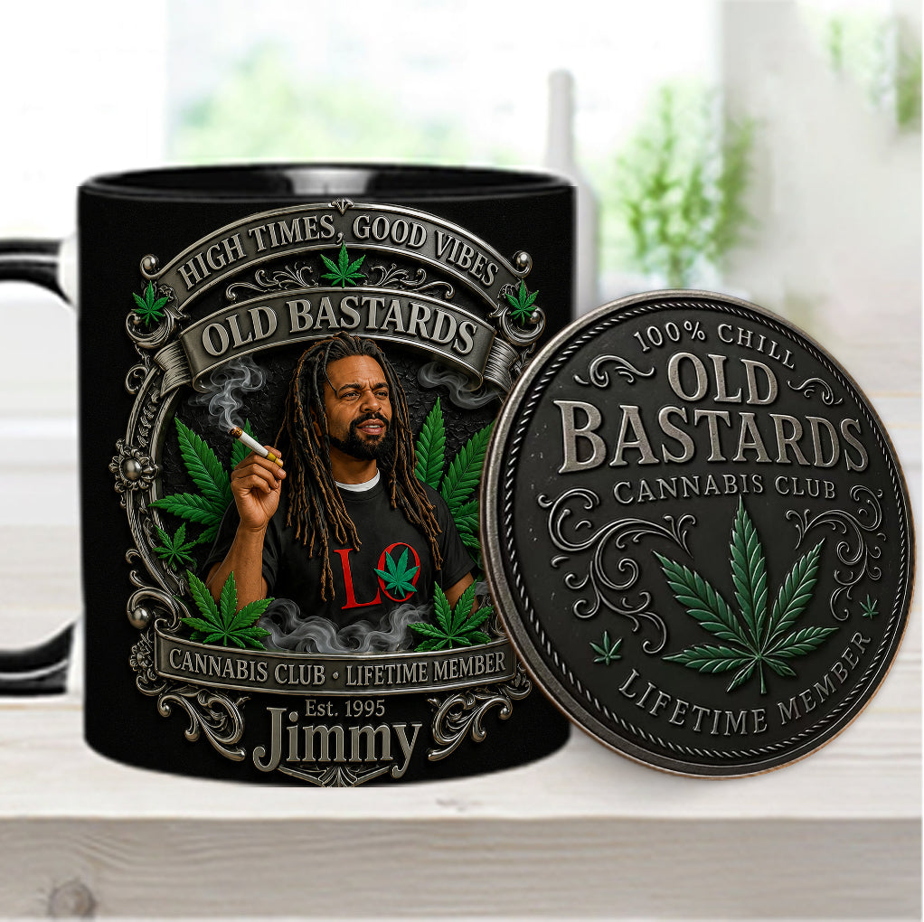 Old Bastards Cannabis Club LifeTime Member - Personalized Weed Accent Mug & Coaster