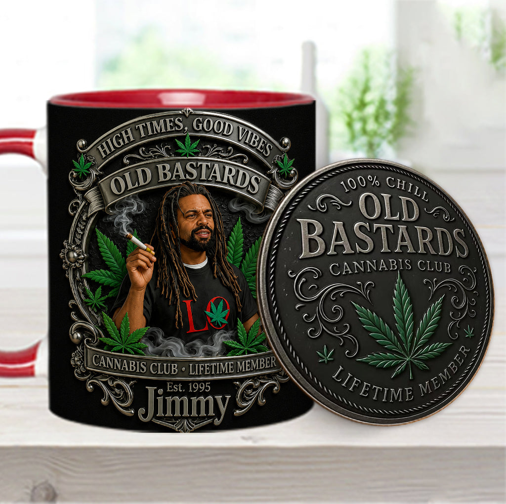 Old Bastards Cannabis Club LifeTime Member - Personalized Weed Accent Mug & Coaster