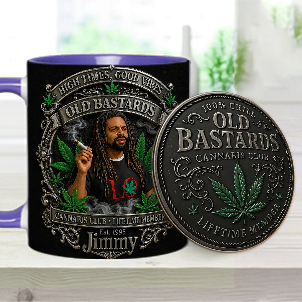 Old Bastards Cannabis Club LifeTime Member - Personalized Weed Accent Mug & Coaster