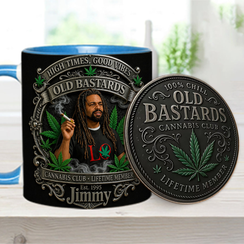 Old Bastards Cannabis Club LifeTime Member - Personalized Weed Accent Mug & Coaster