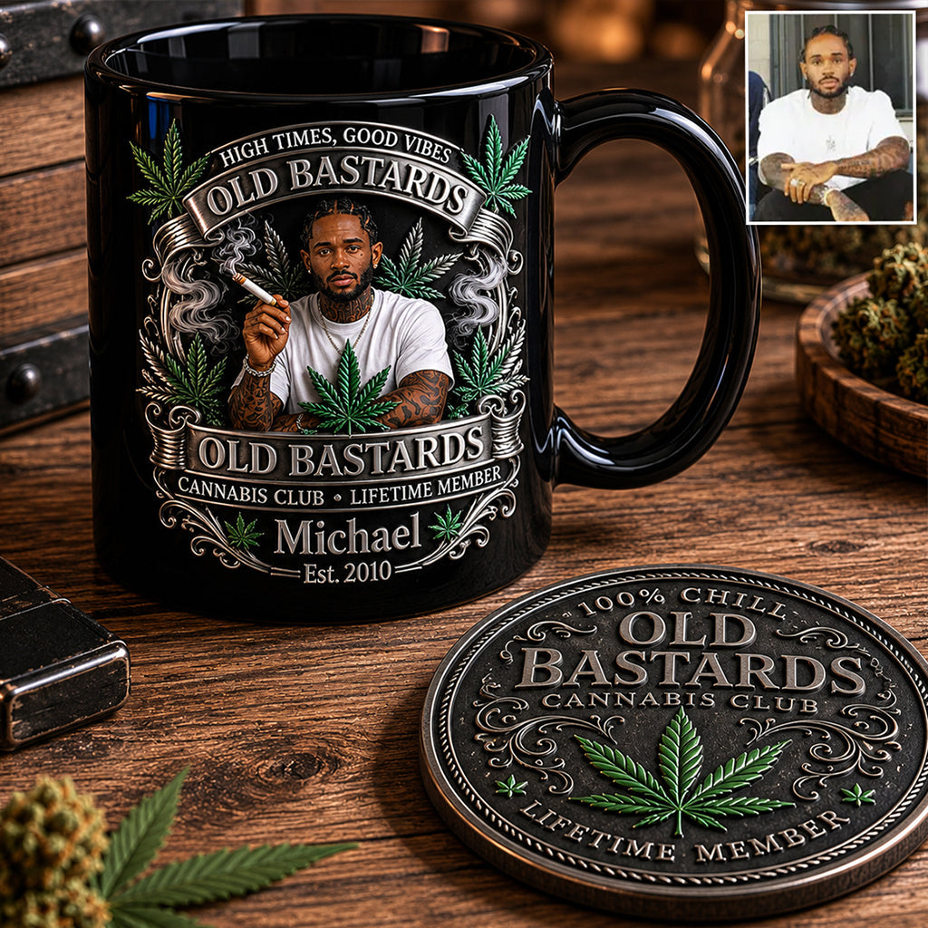 Old Bastards Cannabis Club LifeTime Member - Personalized Weed Accent Mug & Coaster