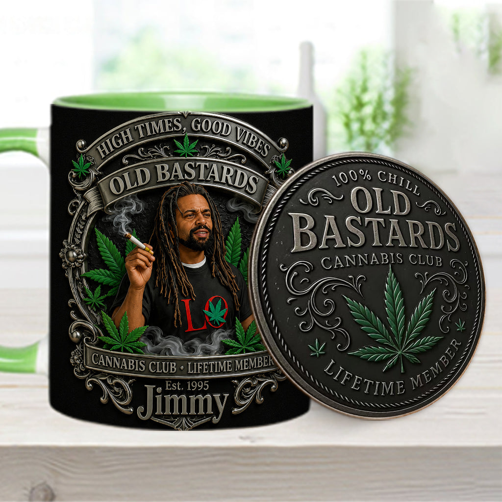 Old Bastards Cannabis Club LifeTime Member - Personalized Weed Accent Mug & Coaster