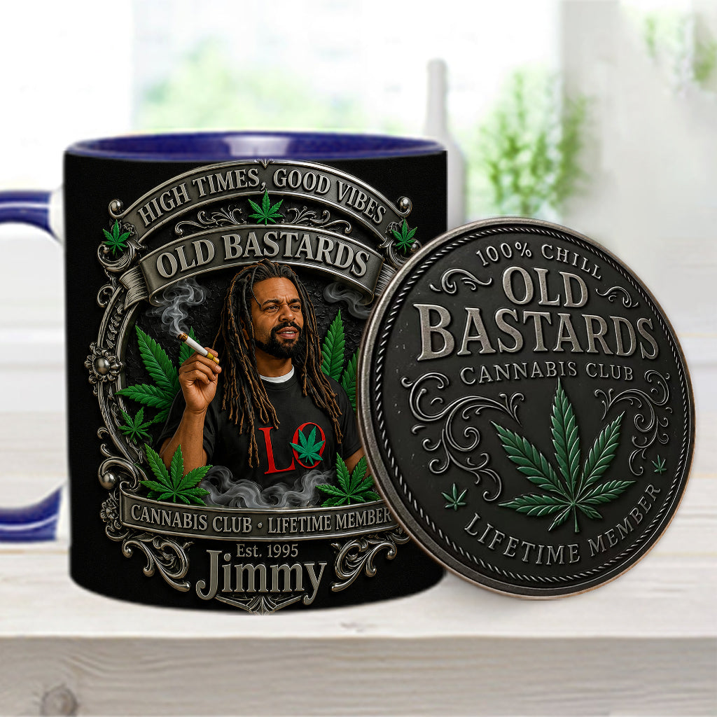 Old Bastards Cannabis Club LifeTime Member - Personalized Weed Accent Mug & Coaster