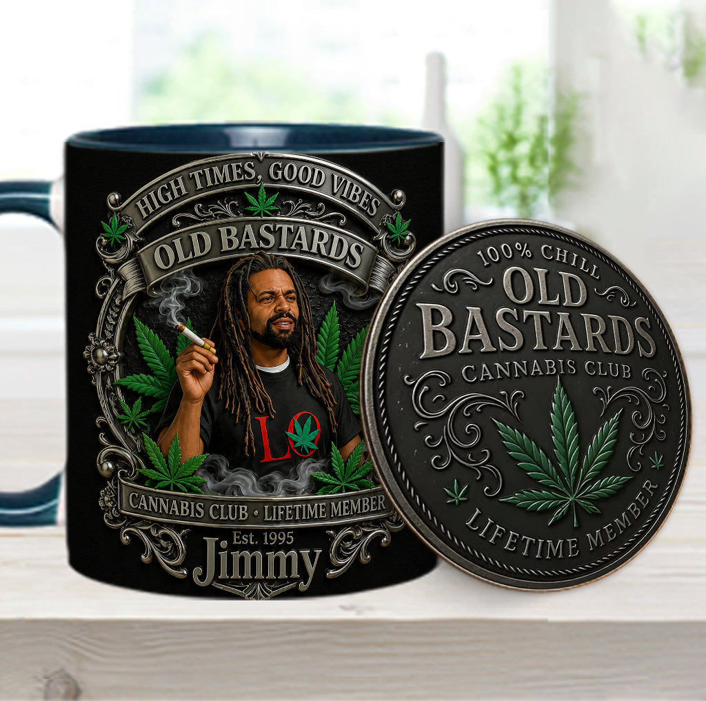 Old Bastards Cannabis Club LifeTime Member - Personalized Weed Accent Mug & Coaster