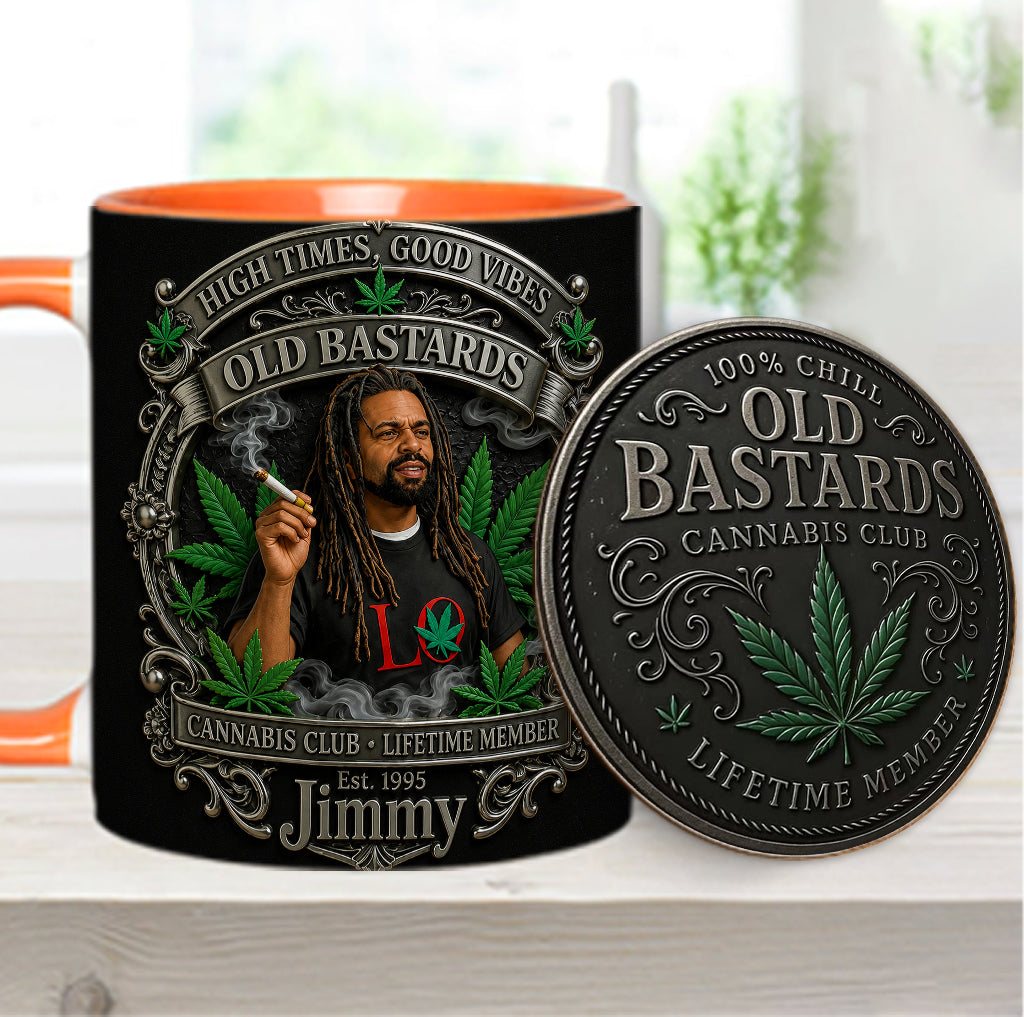 Old Bastards Cannabis Club LifeTime Member - Personalized Weed Accent Mug & Coaster