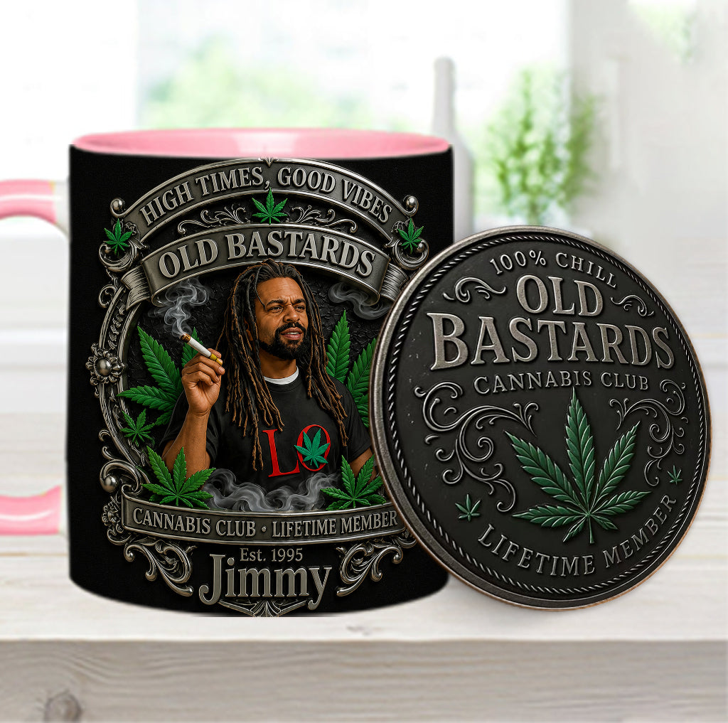 Old Bastards Cannabis Club LifeTime Member - Personalized Weed Accent Mug & Coaster