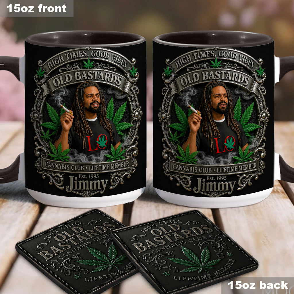 Old Bastards Cannabis Club LifeTime Member - Personalized Weed Accent Mug & Coaster