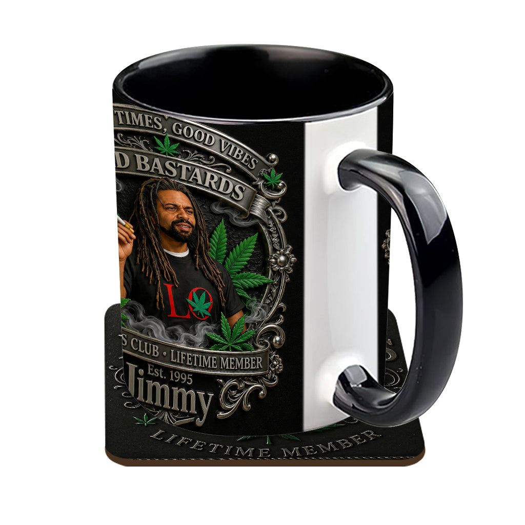 Old Bastards Cannabis Club LifeTime Member - Personalized Weed Accent Mug & Coaster